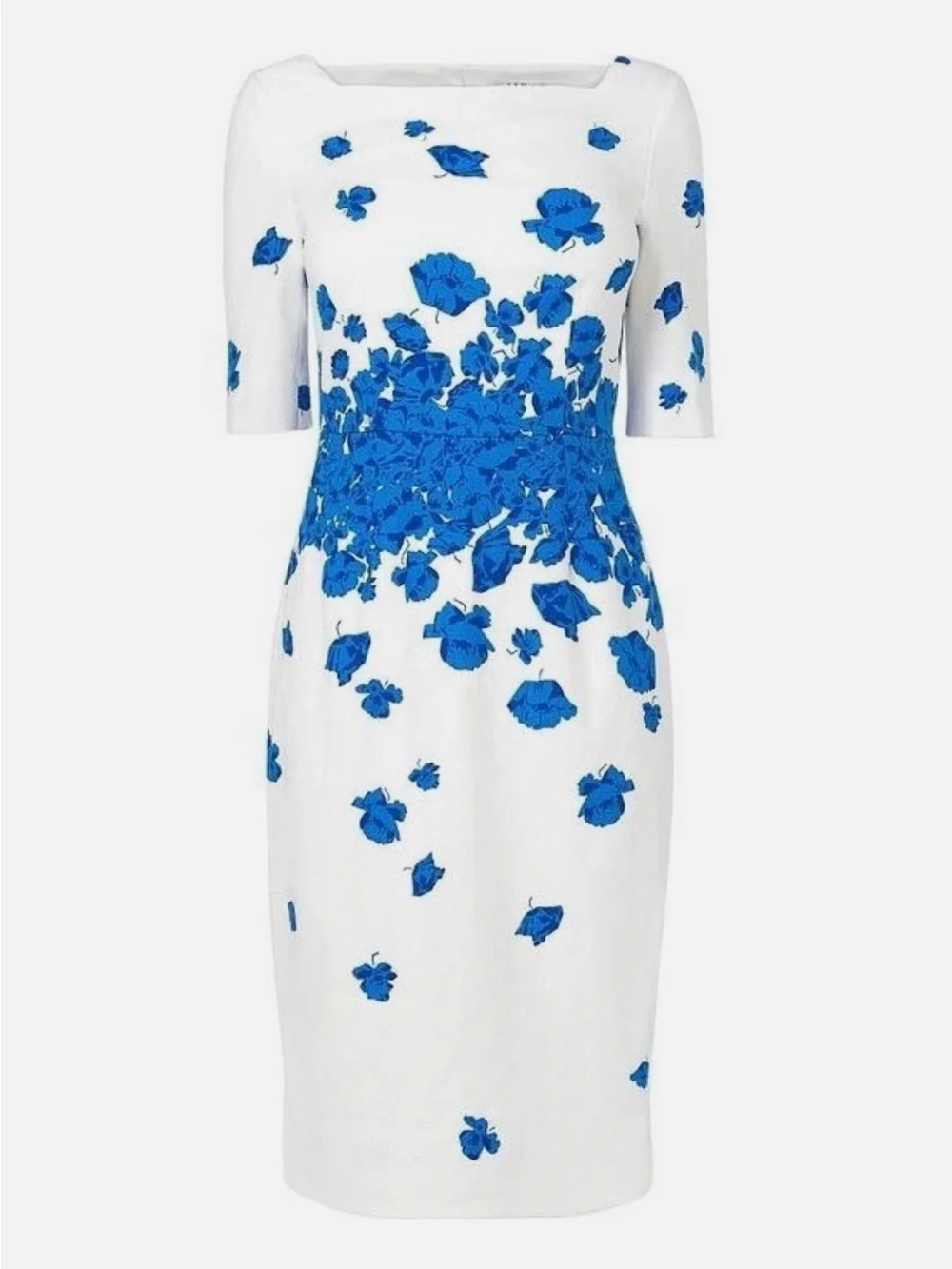L.K. Bennett Lasa Dress US 2 Blue White Poppy ASO Kate Middleton Floral Pristine - Picture 5 of 15